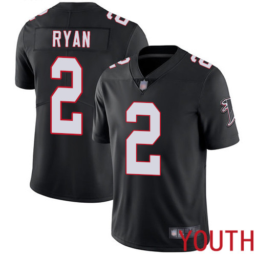 Atlanta Falcons Limited Black Youth Matt Ryan Alternate Jersey NFL Football #2 Vapor Untouchable->atlanta falcons->NFL Jersey